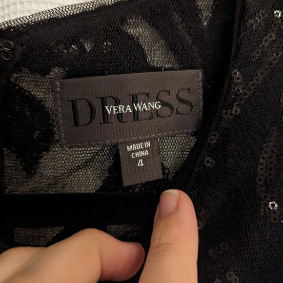 Vera Wang Dress NWT formal black sequin mermaid gown dress 4 - Picture 10 of 15